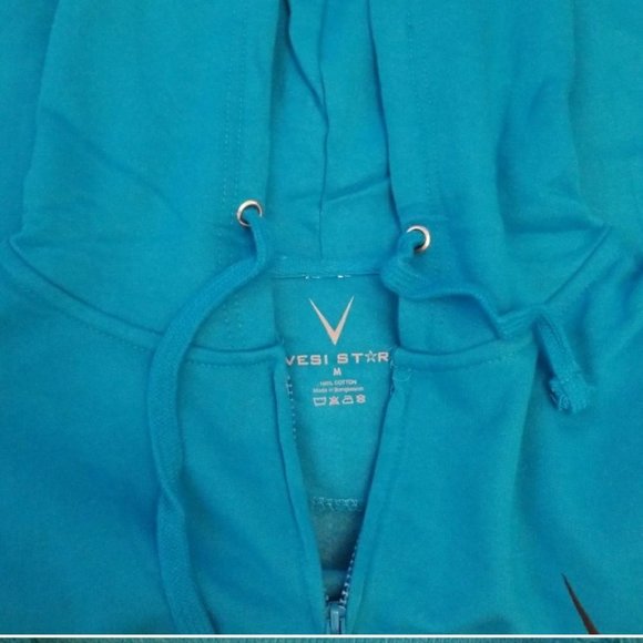 Vesi Star Cotton Hoodie, Zipper, Front Pockets - Picture 3 of 5